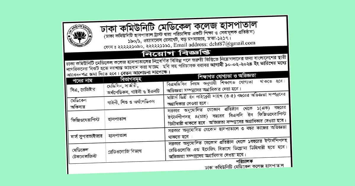 Career with Dhaka Community Medical College Hospital