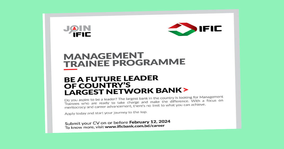 Career with IFIC Bank as Management Trainee